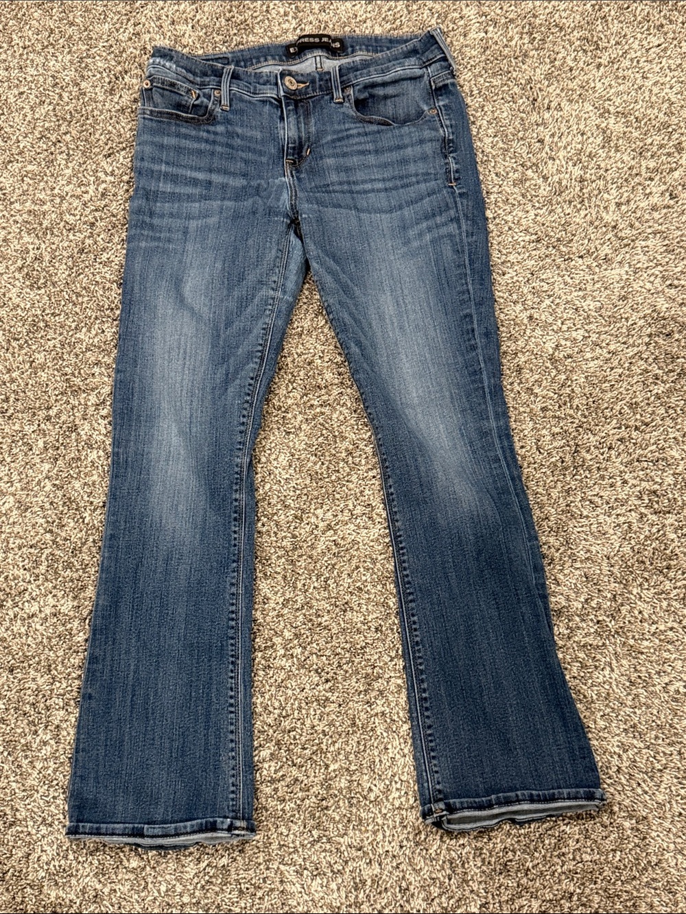 Express Women's Barely Bootcut Midrise Jeans - Medium Wash
